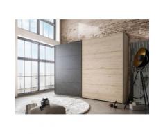 WIEMANN Schwebetürenschrank Brüssel, beige, Steineiche Nachbildung/Schiefer Nachbildung