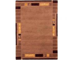 carpetfine Wollteppich Nepal Jaipur, rechteckig, 20 mm Höhe, reine Wolle, handgeknüpft, Wohnzimmer braun Schurwollteppiche Naturteppiche Teppiche