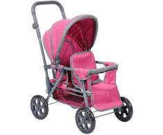 Knorrtoys Puppen-Zwillingsbuggy Big Twin - berry rosa Kinder Puppenzubehör Puppen Puppenwagen