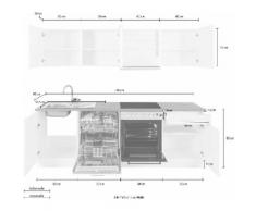 HELD MÖBEL Küchenzeile Kehl, mit E-Geräten, Breite 240 cm EEK D grau Küchenzeilen Geräten -blöcke Küchenmöbel Arbeitsmöbel-Sets