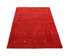 carpetfine Wollteppich Gabbeh Uni, rechteckig, 15 mm Höhe, reine Wolle, handgewebt, Tiermotiv, Wohnzimmer rot Wohnzimmerteppiche Teppiche nach Räumen