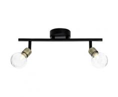 Brilliant Leuchten Bulb Spotrohr 2flg messing antik/schwarz braun Deckenspots Deckenleuchten Lampen