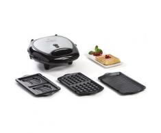 Moulinex Waffeleisen SW6118 Kombigerät Break Time, 700 W, Sandwich-Toaster, Kontaktgrill für Panini; Inklusive 3 antihaftbeschichtete Plattensets; Watt schwarz Küchenkleingeräte SOFORT LIEFERBARE Haushaltsgeräte