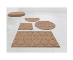 GRUND exklusiv Badematte Hexagon, Höhe 22 mm, rutschhemmend beschichtet, Hoch-Tief-Struktur, Made in Europe grau Badematten