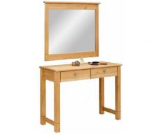 Home affaire Schminktisch Rauna (Set 2 Stück Schminktisch mit Spiegel), beige, geölt