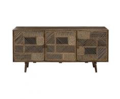 Home affaire Sideboard Dogberry, aus Rattan-Geflecht und massivem Mangoholz, handgefertigt, Breite 160 cm braun Sideboards Kommoden