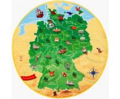 Kinderteppich DeutschlandKarte DE-1 Böing Carpet rund Höhe 2 mm, grün, Neutral, grün