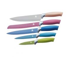 KING Messer-Set "Metallic Design" (Set 5-tlg), bunt, grün-hellblau-mittelblau-pink-blassrosa