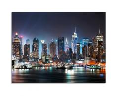 Artland Glasbild New York City Times Square, Amerika, (1 St.) blau Glasbilder Bilder Bilderrahmen Wohnaccessoires