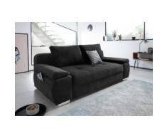 COLLECTION AB Schlafsofa, mit Boxspring-Aufbau, Bettfunktion und Bettkasten, inklusive Federkern, frei im Raum stellbar, Topper praktischer Seitentasche für Utensilien schwarz Schlafsofa Sofas Couches Möbel sofort lieferbar