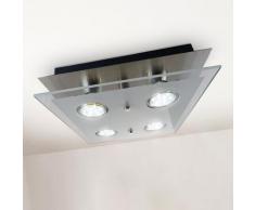 B.K.Licht LED Deckenleuchte Dorado 4, GU10, Warmweiß, Deckenlampe eckig Spot Schlafzimmer Wohnzimmer-Beleuchtung inkl. 3W silberfarben LED-Lampen LED-Leuchten Lampen Leuchten sofort lieferbar