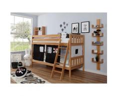 Ticaa Etagenbett Erni, mit Rollrost und Textil-Set wahlweise Matratze, Buche beige Kinder Kinderbetten Kindermöbel