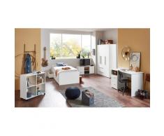 arthur berndt Jugendzimmer-Set, (5 St., Bett + 3 trg. Schrank Schreibtisch Regalwagen Lowboard), mit Melamin-Oberfläche weiß Kinder Jugendzimmer-Set Komplett-Kinderzimmer Kindermöbel
