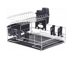Zeller Present Geschirrständer, (1 tlg.), 2 Ebenen, inkl. 3-geteiltem Besteckhalter silberfarben Geschirrständer Küchenaccessoires Wohnaccessoires