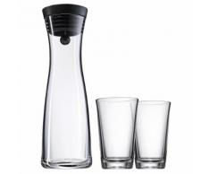 WMF Wasserkaraffe 10l mit Kippdeckel inkl 2 Gläser Basic, silberfarben, silber-schwarz