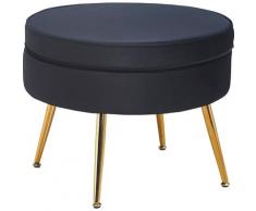 SalesFever Sitzhocker Clam, aus weichem Samtvelours schwarz Hocker