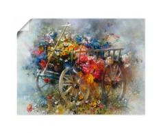 Artland Wandbild Blumen Schubkarre bunt Bilder Bilderrahmen Wohnaccessoires