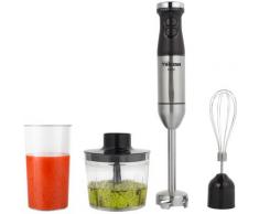 Tristar Stabmixer MX-4839, 800 W, Stufenlose Geschwindigkeitsregelung, 700 ml Messbecher, 4 Edelstahlklingen, Zerkleinerer, Schneebesen, Turbo-Funktion silberfarben Mixer Zerkleinerer SOFORT LIEFERBARE Haushaltsgeräte