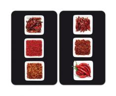 WENKO Herd-Abdeckplatte CHILI, (Set, 2 tlg.), rutschfesten Spezialfüße rot Küchenaccessoires Wohnaccessoires