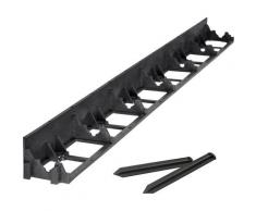 indoba Rasenkante, Set, 12 Stk., inkl. 48 Erdnägel schwarz Rasenkante Rasen- Beetbegrenzung Gartendekoration Gartenmöbel Gartendeko
