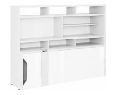 Maja Möbel Computerschrank eDJUST MINIOFFICE 5508, weiß, weiß matt - Lack weiß Spiegelglanz
