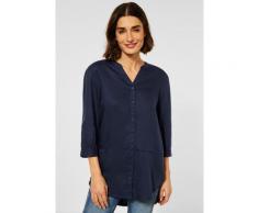 Cecil Longbluse CECIL Lange Bluse aus Lyocell, mit Knopfleiste blau Damen 3/4 arm Blusen
