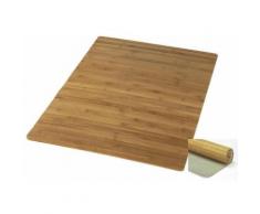 Badematte Bambus Holzmatte, Kleine Wolke, Höhe 5 mm, rutschhemmend beschichtet, fußbodenheizungsgeeignet beige Einfarbige Badematten