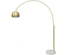SalesFever Bogenlampe Clara, E27, Fuß aus Marmor goldfarben Bogenlampen Stehleuchten Lampen Leuchten