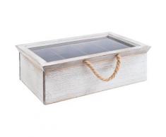 APS Teebox, (1 tlg.), aus Echtholz, für bis zu 30 Teebeutel, Vintage-Look weiß Teebox Aufbewahrung Küchenhelfer Haushaltswaren