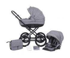 Knorrbaby Kombi-Kinderwagen Kreta, hellgrau mit Punkten, Made in Europe; Kinderwagen grau Kinder Kombikinderwagen Buggies