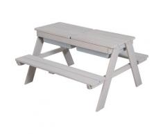 roba Garten-Kindersitzgruppe PICKNICK for 4' Outdoor +, mit 2 Spielwannen grau Kinder Kinderstühle Kindermöbel