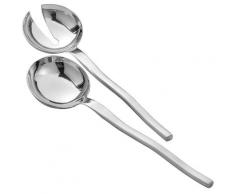 Esmeyer Salatbesteck WAVE, (Set, 2 tlg., Salatlöffel, Salatgabel), Edelstahl 18/10 silberfarben Servierbesteck Besteck Messer Haushaltswaren