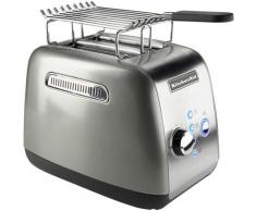 KitchenAid Toaster 5KMT221ECU mit Brötchenaufsatz und Sandwichzange, für 2 Scheiben, 1100 Watt silberfarben Haushaltsgeräte