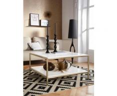 Leonique Couchtisch Cherlen, mit zwei Ablageflächen und goldfarbenem Gestell, quadratisch weiß Black White Aktuelle Wohntrends