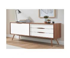 andas Sideboard »stick« in walnut oder white oak, Breite 200 cm, braun, walnut/Laminat weiß