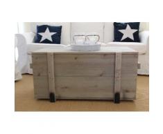 Uncle Joe´s Truhentisch Frachtkiste grau Holz-Couchtische Holztische Tische Tisch