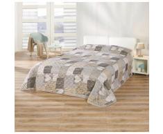 Delindo Lifestyle Tagesdecke Herzen, in Patchwork-Optik mit Herzen braun Kunstfaserdecken Decken