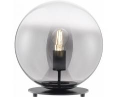 SCHÖNER WOHNEN-Kollektion Tischleuchte Mirror, E27, 1 St., Tischlampe Rauchglas Ø 30 cm schwarz Tischleuchten