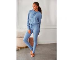 Langarmshirt S.OLIVER blau Damen Shirts Sweatshirts Kapuze mit Satinband