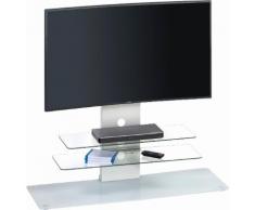 Maja Möbel TV-Rack 1643, weiß, Metall weiß - Weißglas