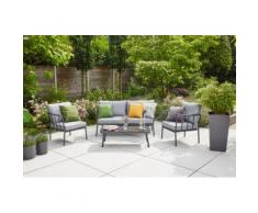 Siena Garden Loungeset Casita, (1x 2er-Sofa, 2x Sessel, 1x Tisch) grau Gartenmöbel Gartenparty Aktionen Themen