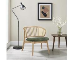andas Armlehnstuhl Orwik, mit Rattan-Einsätzen in der Rückenlehne, Design by Morten Georgsen, Lounge chair grün Holzstühle Stühle Sitzbänke