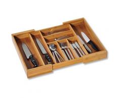 KESPER for kitchen & home Besteckkasten, variabel ausziehbar, Bambus beige Küchen-Ordnungshelfer Küchenhelfer Küche Schubladeneinsätze