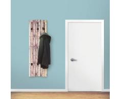 Artland Garderobenpaneel Weißer Vintage-Hintergrund, platzsparende Wandgarderobe aus Holz mit 5 Haken, geeignet für kleinen, schmalen Flur, Flurgarderobe beige Garderobenpaneele Garderoben