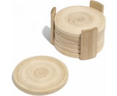 Franz Müller Flechtwaren Glasuntersetzer Bamboo beige Untersetzer Küchenhelfer Haushaltswaren
