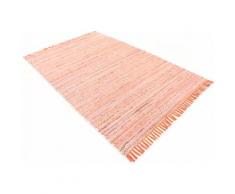 carpetfine Teppich Kelim Chindi, rechteckig, 6 mm Höhe, Flachgewebe Wendeteppich mit Fransen, Wohnzimmer orange Wohnzimmerteppiche Teppiche nach Räumen