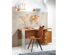 Schneider Pinnwand, Memoboard, aus Kork, Motiv Weltkarte braun Büroaccessoires Wohnaccessoires Pinnwand