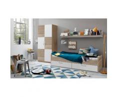trendteam Jugendzimmer-Set Canaria (Set 3-tlg), beige, Eichefb. sägerau hell/weiß matt