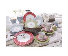 CreaTable Kombiservice "Emely" (30-teilig), bunt, Neutral, weiß-bunt