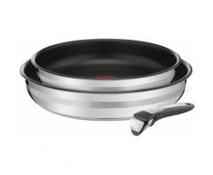 Tefal Pfannen-Set Ingenio Jamie Oliver (L95694) (Set 3-tlg), silberfarben, edelstahlfarben-schwarz
